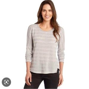 Kuhl Women's Linen Blend Lightweight V-Neck striped Sylvie Sweater Size Large